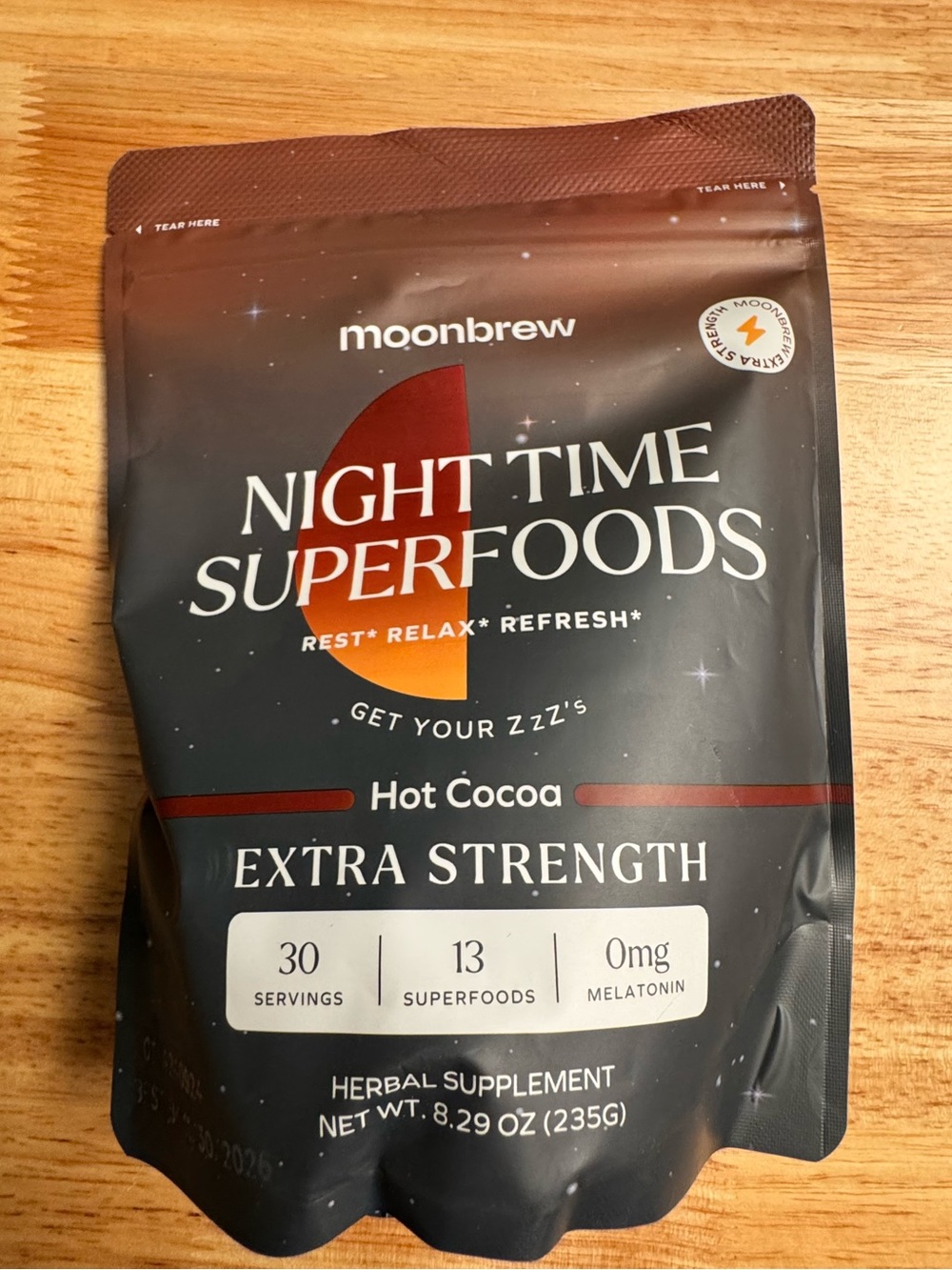 Moonbrew extra strength Night Time Superfoods Hot Cocoa 30 servings